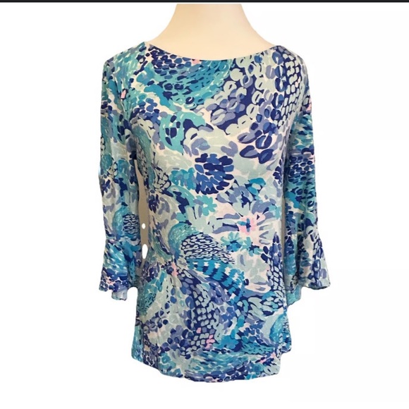 Lilly Pulitzer Tops - Lilly Pulitzer‎ Fontaine Top Pullover Bell Sleeve – Size Small